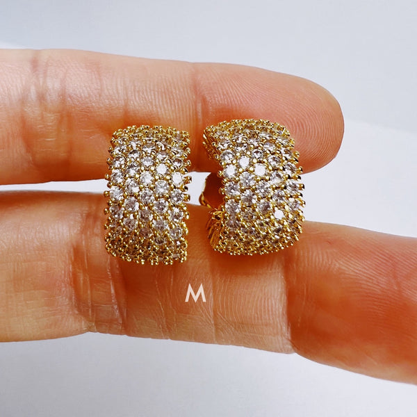 Hoop Earrings Zirconias | 18K Gold Filled