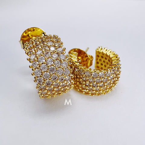 Hoop Earrings Zirconias | 18K Gold Filled