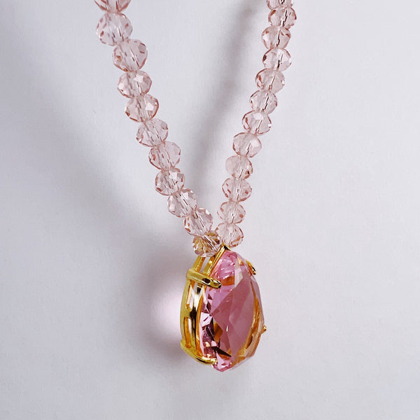 Light Pink Necklace Crystal