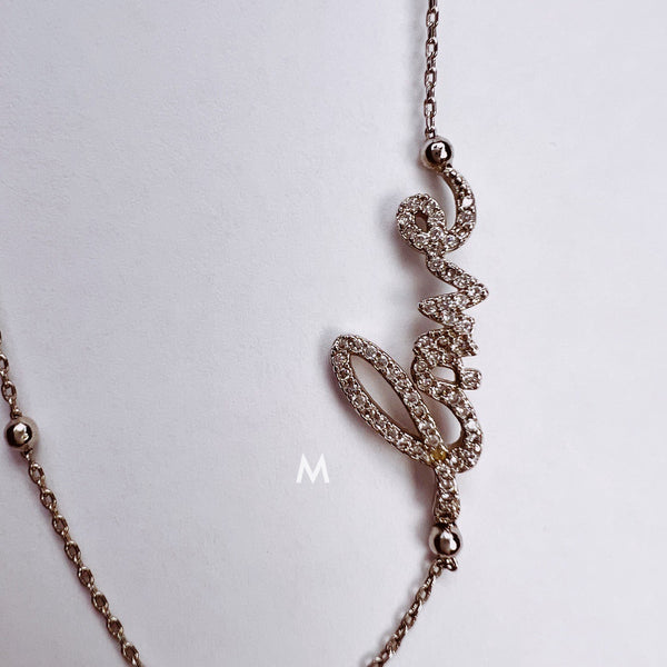 Long Love Necklace | White Rhodium