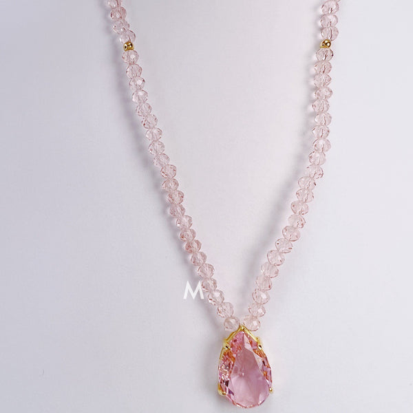 Light Pink Necklace Crystal