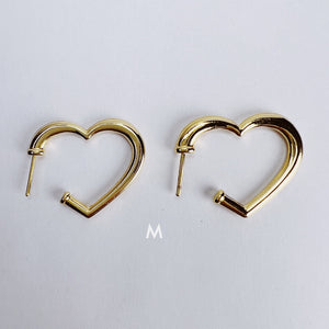 Heart Hoop Earrings 18k | Gold Filled