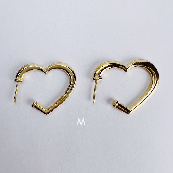 Heart Hoop Earrings 18k | Gold Filled