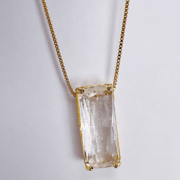 Brazilian Crystal Rectangle Necklace
