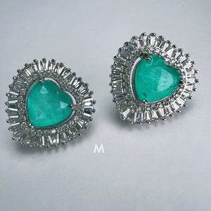 Luxury Colombian Emerald Earrings | White Rhodium