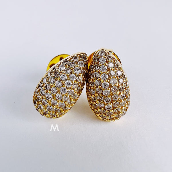 Drop Shaped Earrings Diamondettes | 18K Gold Filled