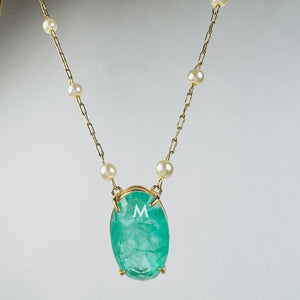 Oval Colombian Emerald Necklace