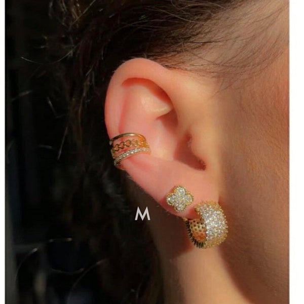 Hoop Earrings Zirconias | 18K Gold Filled