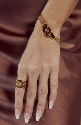 Oversized Ring 18k Gold Plated Size 7