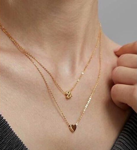 Waterproof Mini Letter Necklace | 18k Gold Plated
