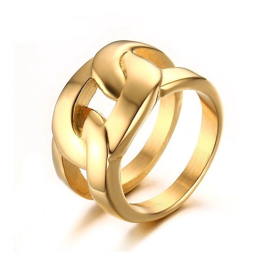 Oversized Ring 18k Gold Plated Size 7