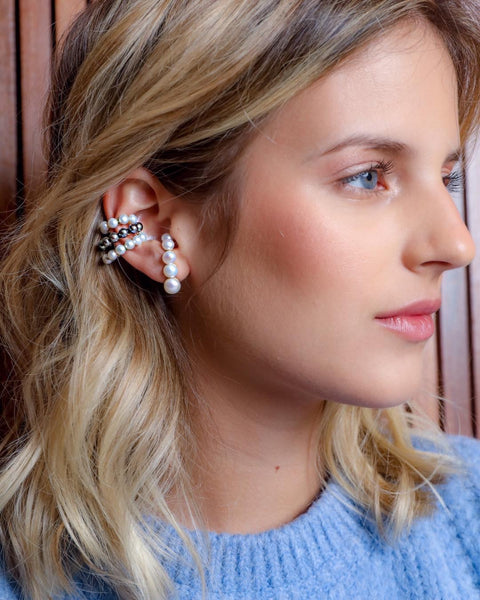 Pearl Ear Hook earrings 18k gold plated