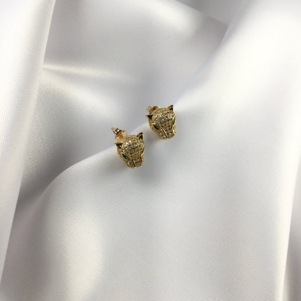 Delicate Jaguar stud earrings 18K Gold Plated