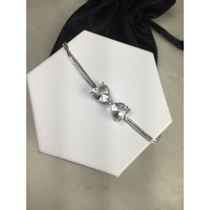 Bow Crystal Bracelet White Rhodium