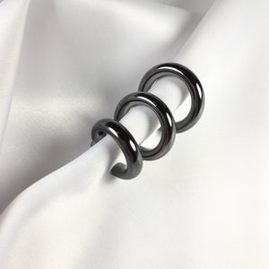 Trendy Hoop Earrings Black Rhodium Plated.