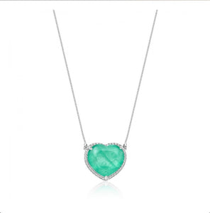 Heart Necklace Colombian Emerald Fusion