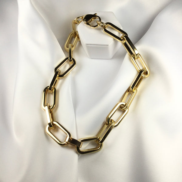 Link Choker Necklace 18K Gold Plated