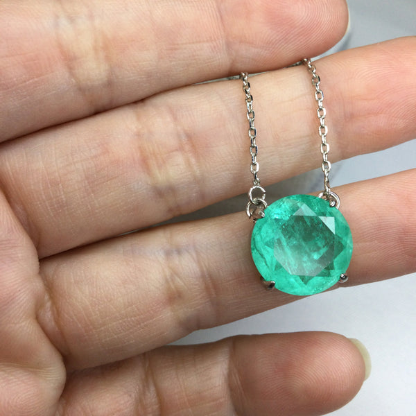 Round Colombian Emerald Necklace