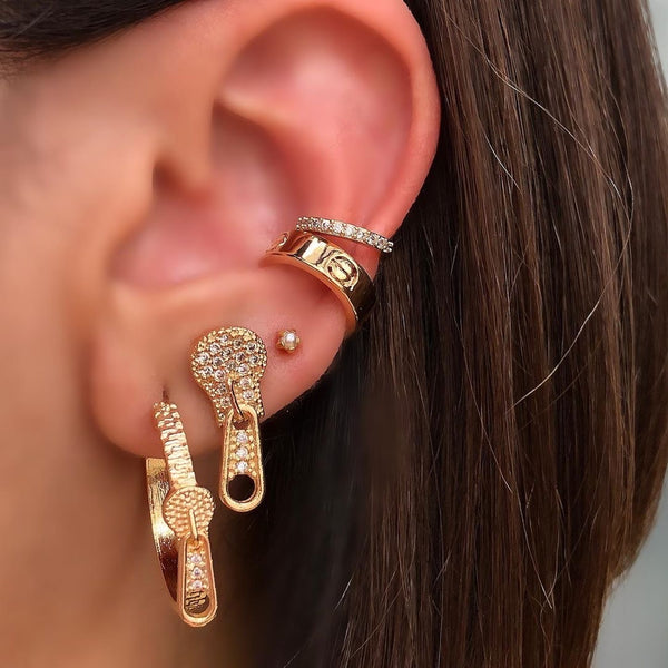 Screw Famous Brand Inspired One Side Ear Cuff 18k Gold plated
