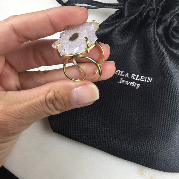 Statement Stalactite 18k Gold Plated Ring Adjustable