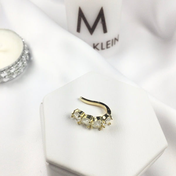 One side Clip on Ear Cuff 18k Gold Plated