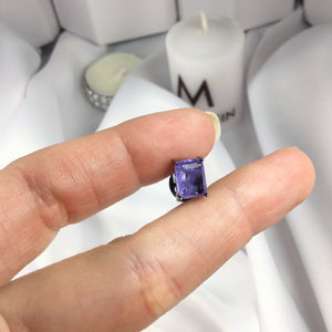Rectangle Violet Fusion Stone Earrings