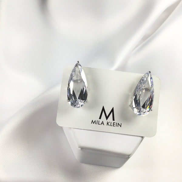 Fancy Pear Shape stud earrings clear Crystal