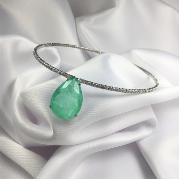 Luxury Choker Colombian Emerald Fusion