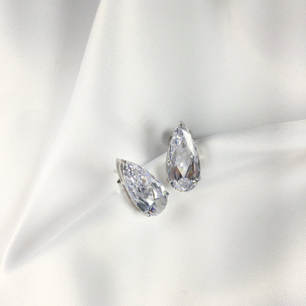Fancy Pear Shape stud earrings clear Crystal