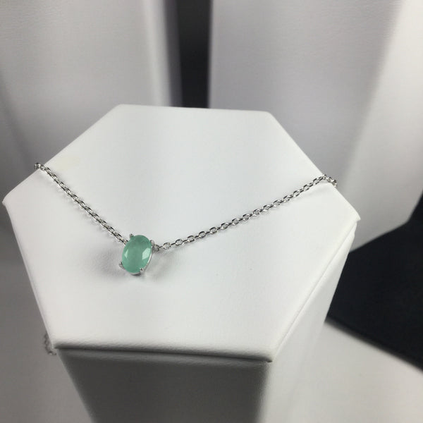 Mini necklace oval blue light fusion.