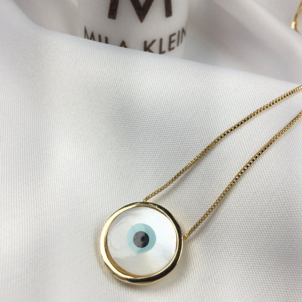 Evil Eye Necklace 18k Gold Plated 60cm
