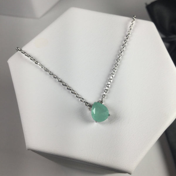 Mini necklace drop shape blue light fusion