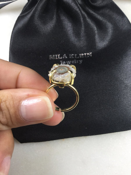 Stalactite simple band Ring 18K gold Plated Adjustable