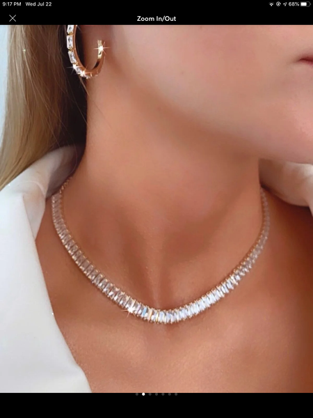 Total Glam Choker Necklace crystal Baguette