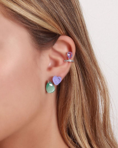 Light Purple Heart Earrings