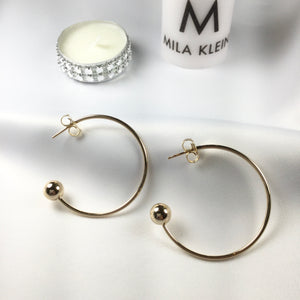 Fashion Hoop Earrings Sphere 1,5” inch 18k Gold Plated