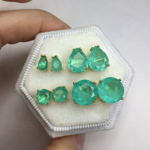 Colombian Emerald Fusion Earrings 18K Gold Filled