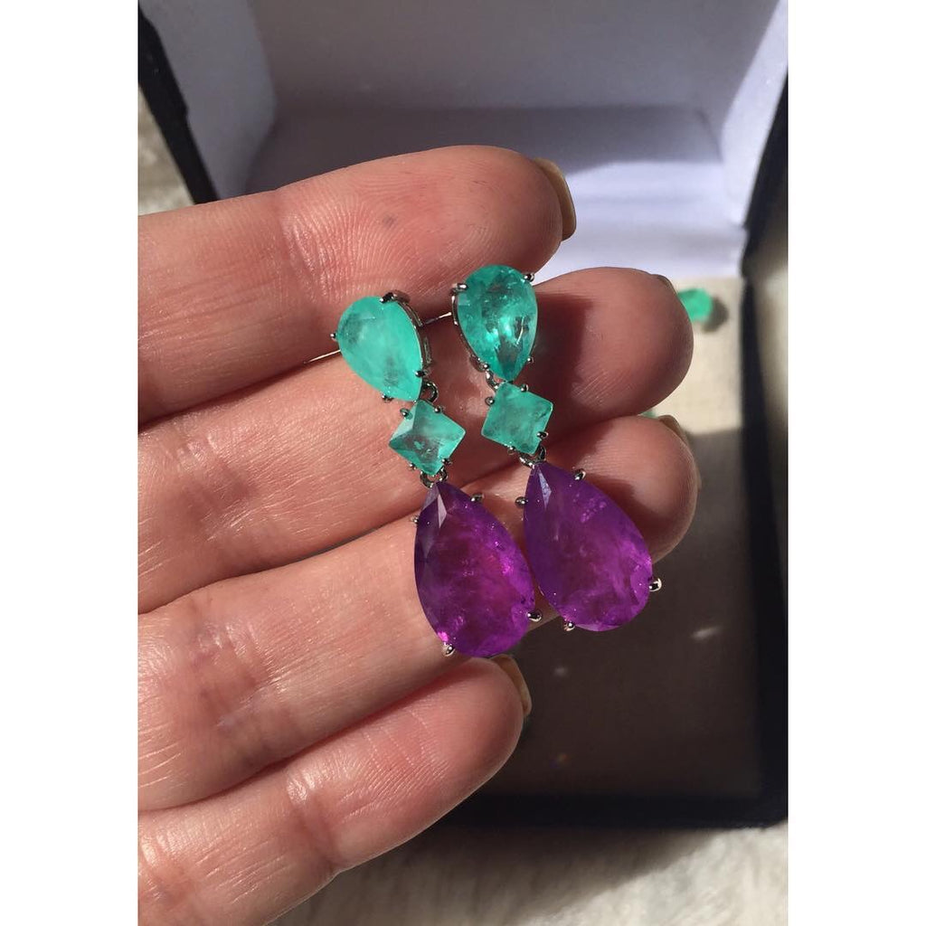 Tourmaline Ultraviolet Fusion Earring - Mila Klein