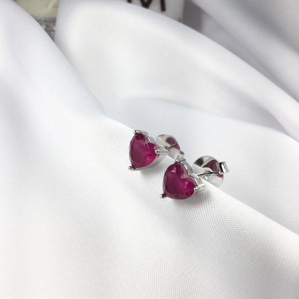Rubellite Fusion Stone Studded Earrings