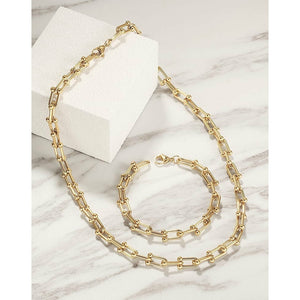 Waterproof Necklace or Bracelet T 18K Gold Plated Stainless Steel