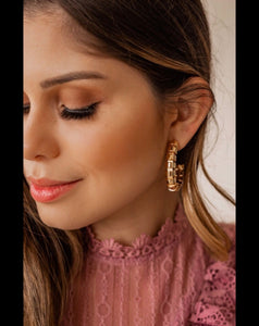 Trendy hoop Earrings 18K gold plated 1,8” inch