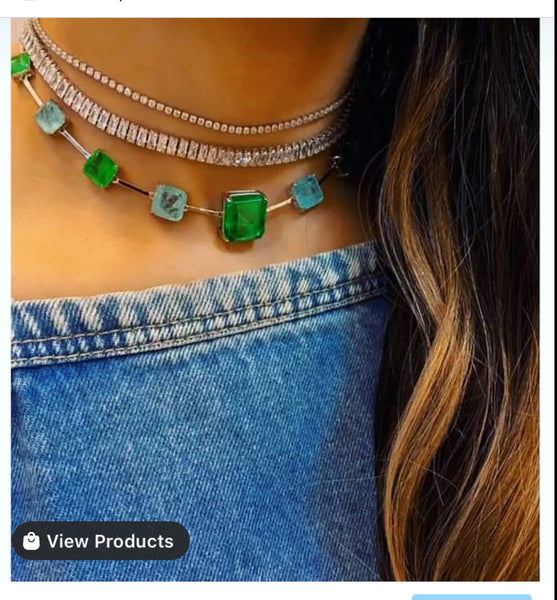 Luxury Choker Necklace Emerald