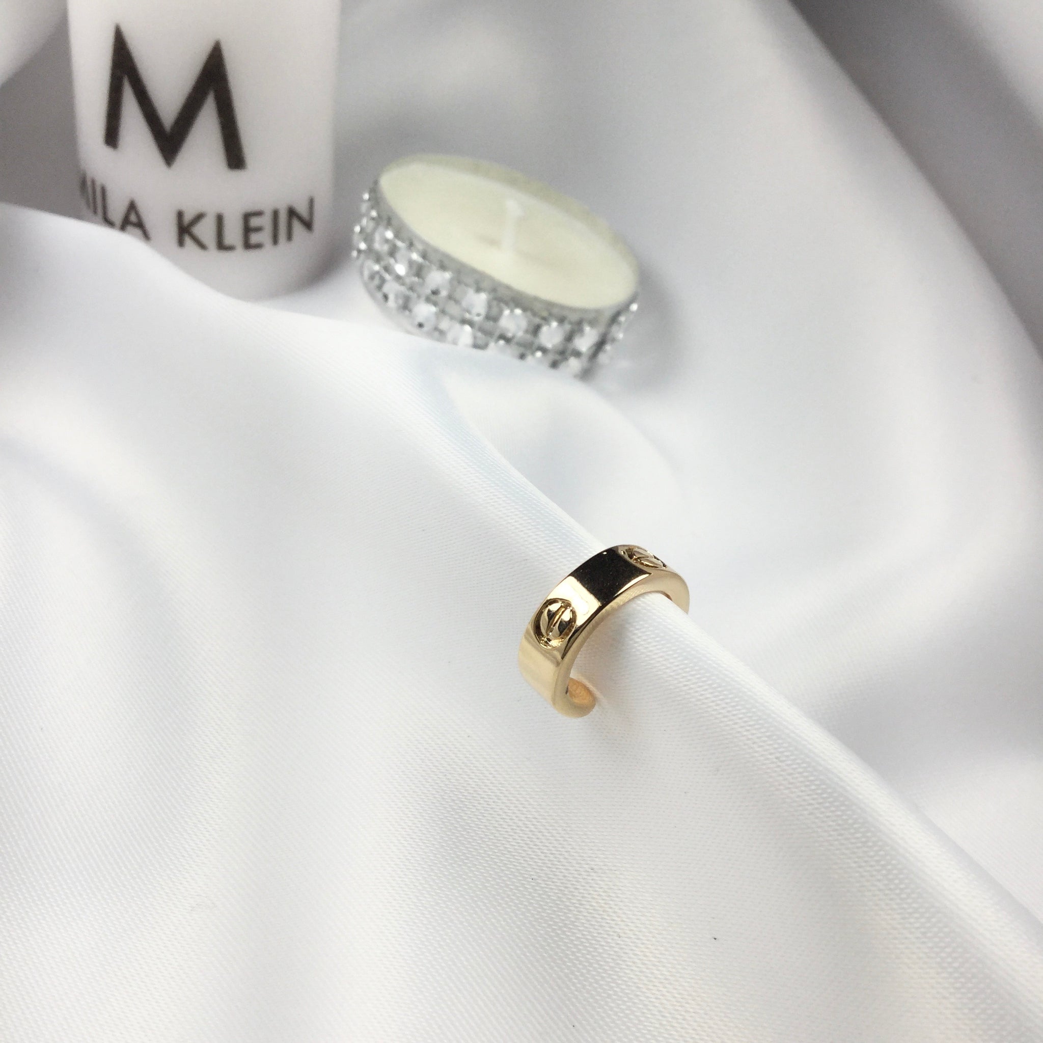 Screw Famous Brand Inspired One Side Ear Cuff 18k Gold plated