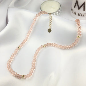 Peach Choker Necklace Crystal 18k Gold Plated