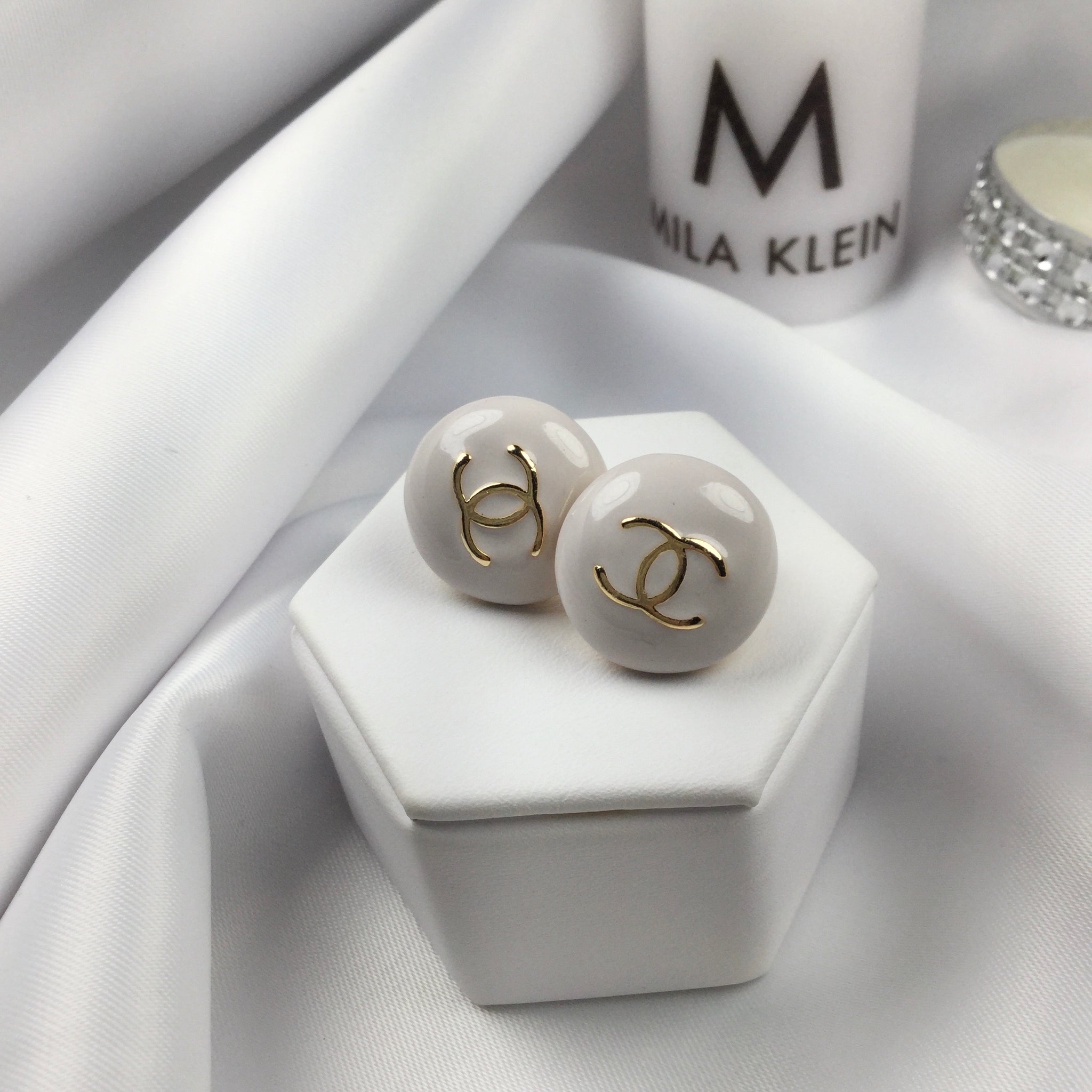 Ivory Famous Brand Inspired Earrings 18k Gold Plated