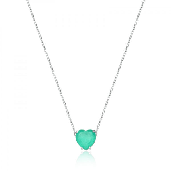 Small Heart Necklace emerald Colombia fusion