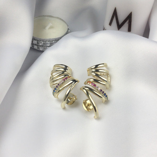Statement Pair Ear Cuff Earrings 18k Gold Plated