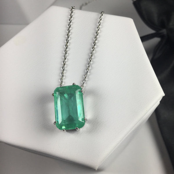Rectangle Necklace Colombian Emerald fusion
