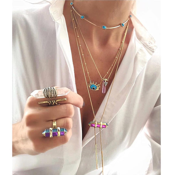 Pink Quartz Necklace 18k Gold - Mila Klein