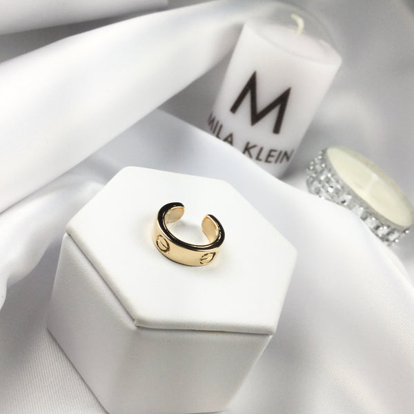 Screw Famous Brand Inspired One Side Ear Cuff 18k Gold plated